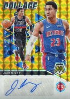2022 Panini Mosaic Collage Autographs Mosaic #CMIVE Jaden Ivey Gold Basketball Card