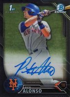2016 Bowman Draft Chrome Draft Picks Autographs #CDAPA Pete Alonso Black Refractor Baseball Card