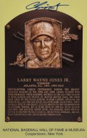 1999 Hall of Fame Autographs # Chipper Jones Yellow HOF Plaque Baseball Card