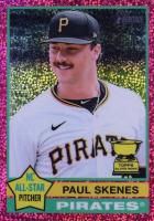 2025 Topps Heritage #60 Paul Skenes Chrome-Pink Sparkle Refractor Baseball Card