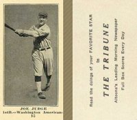 1916 Altoona Tribune #93 Joe Judge Baseball Card