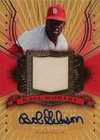 2005 Upper Deck Hall of Fame Hall Worthy Autograph #HWBG1 Bob Gibson Material Gold Baseball Card
