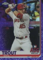 2019 Topps Chrome Update  #76 Mike Trout Purple Refractor Baseball Card