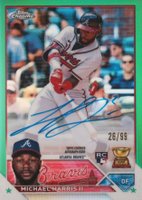2023 Topps Chrome Rookie Autograph #RAMH Michael Harris II Green Baseball Card