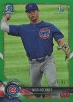2018 Bowman Draft #BDC165 Nico Hoerner Chrome-Green Refractor Baseball Card