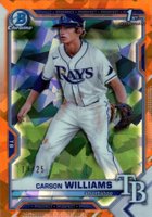 2021 Bowman Draft Chrome Sapphire Edition #BDC180 Carson Williams Orange Baseball Card