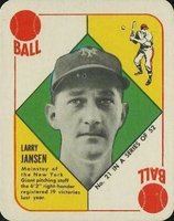 1951 Topps Red Backs #21 Larry Jansen Baseball Card
