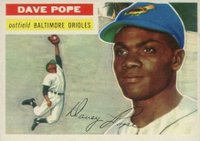 1956 Topps #154w Dave Pope White Back Baseball Card