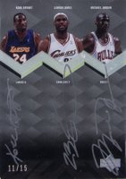 2007 Upper Deck Black Autographs Triple #TAUJBJ Kobe Bryant/LeBron James/Michael Jordan Basketball Card