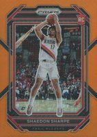 2022 Panini Prizm #250 Shaedon Sharpe Orange Prizm Basketball Card