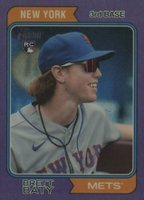 2023 Topps Heritage #265 Brett Baty Chrome-Purple Hot Box Refractor Baseball Card