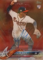 2018 Topps Clearly Authentic #OA Ozzie Albies Autograph-Red Baseball Card