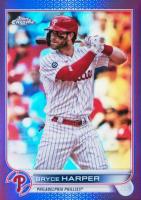 2022 Topps Chrome #220 Bryce Harper Purple Refractor Baseball Card