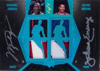 2007 Upper Deck Black Patches Autographs Dual #DPAJE Michael Jordan/Julius Erving White 1/1 Basketball Card