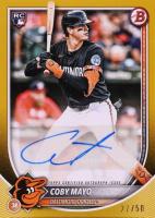 2025 Bowman Bowman Rookies and Veterans Autographs #PRVCM Coby Mayo Gold Baseball Card