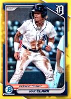 2024 Bowman Chrome Prospects #BCP74 Max Clark Yellow Refractor Baseball Card