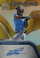 2021 Panini Spectra Aspiring Autographs #AAJR Julio Rodriguez Gold Baseball Card