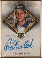 2023 Topps Gilded Collection Gold Framed Hall of Famers Autographs #HAFACF Carlton Fisk Baseball Card