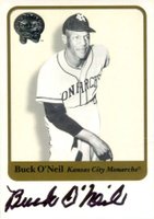2001 Fleer Greats # Buck O'Neil Autographed Baseball Card