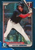 2024 Bowman Mega Box Chrome Prospects #43 Walker Jenkins Blue Refractor Baseball Card