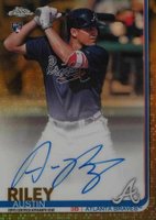 2019 Topps Chrome Rookie Autographs #RA-AR Austin Riley Gold Refractor Baseball Card