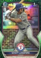 2023 Bowman Draft #BDC106 Wyatt Langford Chrome-Green Grass Baseball Card