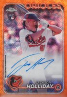 2024 Topps Chrome Logofractor Edition MLB Refractor Chrome Autographs #RCAJH Jackson Holliday Orange Refractor Baseball Card