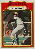 1972 Topps #180 Dock Ellis In Action Baseball Card