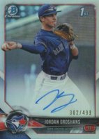 2018 Bowman Draft Chrome Draft Picks Autographs #CDAJG Jordan Groshans Refractor Baseball Card