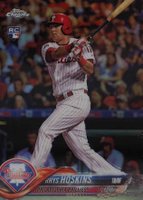 2018 Topps Chrome #70 Rhys Hoskins Batting-Refractor Baseball Card
