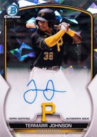 2023 Bowman Chrome Prospect Autographs #CPATJ Termarr Johnson Atomic Refractor Baseball Card