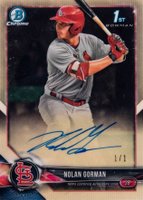 2018 Bowman Draft Chrome Draft Picks Autographs #CDANG Nolan Gorman Superfractor 1/1 Baseball Card