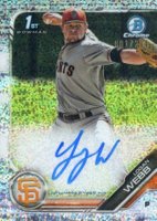 2019 Bowman Prospect Autographs Chrome #LW Logan Webb Speckle Refractor Baseball Card