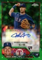 2023 Topps Chrome Update Sapphire Edition Autograph #JJ Josh Jung Green Baseball Card