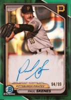 2024 Bowman Chrome Prospect Autographs #CPAPS Paul Skenes Hta Green Lava Refractor Baseball Card