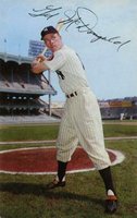 1953 Dormand Postcards #110 Gil McDougald Large Autograph Baseball Card