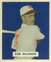 1949 Bowman #143 Bob Dillinger Printed name Baseball Card