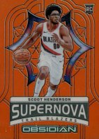 2023 Panini Obsidian Supernova #7 Scoot Henderson Electric Etch Orange Flood Basketball Card
