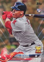2018 Topps #18 Rafael Devers Batting-Gold Baseball Card