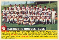 1956 Topps #100d Baltimore Orioles 1955 Date Baseball Card