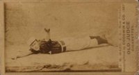 1887 Old Judge #478-8a John Ward Sliding-L/hand raised-horizontal-J.M.-New Yorks Baseball Card