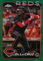 2024 Topps Chrome Logofractor Edition #44 Elly de La Cruz Green Refractor Baseball Card