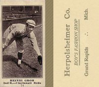 1916 Herpolsheimer Co. #74 Heinie Groh Baseball Card