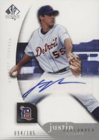 2005 SP Authentic #137 Justin Verlander Autograph Baseball Card