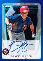 2011 Bowman Chrome Prospects #BCP111 Bryce Harper Blue Refractor-Autograph Baseball Card