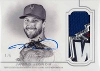 2020 Topps Dynasty Autographed Patch #JDG4 Jacob DeGrom Silver Baseball Card