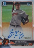 2018 Bowman Draft Chrome Draft Picks Autographs #CDAGR Grayson Rodriguez Refractor Baseball Card