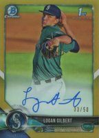 2018 Bowman Draft Chrome Draft Picks Autographs #CDALG Logan Gilbert Gold Refractor Baseball Card