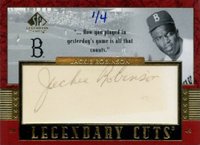2003 SP Legendary Cuts Cut Signature #JR Jackie Robinson Baseball Card