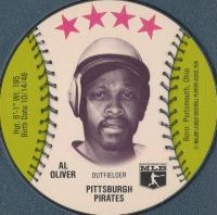 1976 Isaly's Sweet William Disc # Al Oliver Baseball Card